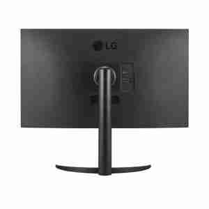 LG 32UR500-B front view displaying 4K UHD visuals. Rear view of LG 32UR500-B showing HDMI and DisplayPort. Tilt-adjustable stand side profile of the monitor. Monitor in desktop setup with colorful display. Close-up of built-in speaker with MaxxAudio® branding. LG 32UR500-B mounted on VESA wall setup.