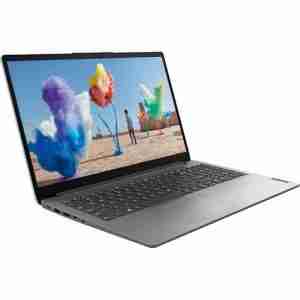 Front view of Lenovo IdeaPad 1 15IJL7 in Cloud Grey. Side profile showcasing the slim design of the Lenovo IdeaPad 1 15IJL7. Top-down view highlighting the keyboard and touchpad of the Lenovo IdeaPad 1 15IJL7. Rear view displaying the hinge and branding of the Lenovo IdeaPad 1 15IJL7. Close-up of the 15.6" FHD display on the Lenovo IdeaPad 1 15IJL7. Lenovo IdeaPad 1 15IJL7 connected to peripherals via USB and HDMI ports.
