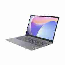 Front view of Lenovo IdeaPad Slim 3 15IRH8 in Arctic Grey. Side profile showcasing the slim design of the Lenovo IdeaPad Slim 3 15IRH8. Top-down view highlighting the keyboard and touchpad of the Lenovo IdeaPad Slim 3 15IRH8. Rear view displaying the hinge and branding of the Lenovo IdeaPad Slim 3 15IRH8. Close-up of the 15.6" FHD display on the Lenovo IdeaPad Slim 3 15IRH8. Lenovo IdeaPad Slim 3 15IRH8 connected to peripherals via USB and HDMI ports.