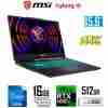 MSI Cyborg 15 A13VE front view showcasing 15.6" FHD 144Hz display Side profile highlighting USB Type-C and HDMI ports Translucent black finish with blue backlit keyboard Close-up of NVIDIA GeForce RTX 4050 graphics badge MSI Cyborg 15 A13VE in a gaming setup environment