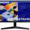 Samsung Essential Monitor 27" FHD front view in black Slim side profile of Samsung 27" Monitor HDMI and VGA ports on Samsung LS27C310EAMXUE Dual-screen desk setup with Samsung Essential Monitors Close-up of the borderless bezel on Samsung 27" FHD IPS panel showing vivid colors on Samsung 27" Monitor
