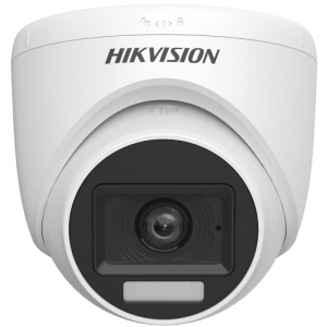 Hikvision - 2MP Smart Hybrid Light Audio Fixed Turret Camera-DS-2CE76D0T-LPFS(2.8MM)