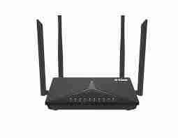 D-Link AC1200 Dual Band DIR-825M front view DIR-825M router with 4 external antennas Back panel showing LAN and WAN ports Router setup on home workstation D-Link DIR-825M box and accessories LED indicators and power port of DIR-825M