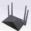 D-Link DIR-825M AC1200 Wi-Fi Router front view Side angle of DIR-825M showing external antennas D-Link dual-band router with Ethernet ports visible DIR-825M connected in a home network setup DIR-825M router streaming HD content on smart TV D-Link router showing Wi-Fi LED indicators and sleek black design