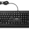 Top view of Lenovo 160 Wired Keyboard & Mouse Combo in black color. Side profile showcasing the ergonomic design of the Lenovo 160 Wired Mouse. Bottom view highlighting the optical sensor and USB connection of the mouse. Lenovo 160 Wired Keyboard with full-sized layout and numeric keypad. Packaging contents including keyboard, mouse, and user manual. Lenovo 160 Wired Combo set up on a modern office desk