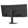 Front view of Lenovo G34w-30 34" UWQHD Curved Gaming Monitor in Raven Black finish Side profile showcasing the slim design and ergonomic stand of the Lenovo G34w-30 Monitor Rear view displaying HDMI, DisplayPort, and audio out ports on the Lenovo G34w-30 Lenovo G34w-30 Monitor on a gaming desk setup with vibrant UWQHD display Close-up of the monitor's adjustable stand mechanisms Packaging contents including Lenovo G34w-30 monitor, cables, and setup guide