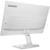Image 1 (Front View): Lenovo L27i-4A 27" monitor front view showing edge-to-edge FHD display. Image 2 (Back View): Rear view of Lenovo L27i-4A showing HDMI and VGA ports. Image 3 (Side Profile): Side view of slim profile in Cloud Grey color. Image 4 (Speaker Detail): Close-up of integrated stereo speaker section. Image 5 (Dual HDMI Ports): Close-up of dual HDMI 1.4 ports and VGA input. Image 6 (Work Setup): Lenovo L27i-4A used in a dual-monitor home office configuration.