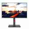 Front view of Lenovo ThinkVision P24h-30 23.8" QHD Monitor in Raven Black finish Side profile showcasing the slim design and ergonomic stand of the Lenovo P24h-30 Monitor Rear view displaying USB-C, HDMI, DisplayPort, and Ethernet ports on the Lenovo P24h-30 Lenovo P24h-30 Monitor on a professional desk setup with vibrant QHD display Close-up of the monitor's adjustable stand mechanisms Packaging contents including Lenovo P24h-30 monitor, cables, and calibration report