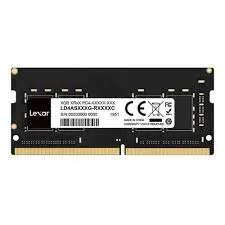 Lexar 4GB DDR4 laptop RAM front view Side profile of Lexar DDR4 SODIMM Lexar RAM in retail package Lexar laptop RAM inserted in SODIMM slot Zoomed view of Lexar RAM label Lexar RAM installation on open laptop Would you like the next one prepared for the Lexar DDR4 8GB 3200?