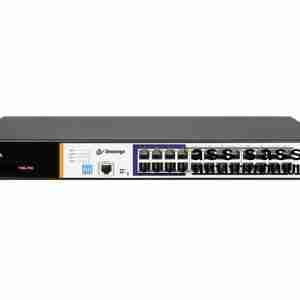 Front panel of Secureye 24-Port Layer 2 PoE switch with combo uplinks Secureye S-24GE-M-UGF-400W-AI-VLAN powering CCTV and IP phones VLAN isolation and extend mode interface on Secureye managed switch Smart fan and surge protection hardware of Secureye switch Rear view showing rack-mount support for 24-port Secureye PoE switch Secure network architecture using Secureye 24-port managed switch