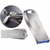 SanDisk Ultra Luxe 512GB flash drive front view Top-down photo of the USB metal finish USB 3.2 connector close-up of Ultra Luxe SanDisk drive on keychain illustration SanDisk 512GB flash in retail packaging Side view highlighting its slim profile