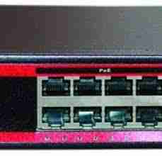 Front panel of Secureye 8-port PoE switch with 2 uplinks PoE indicator LEDs on Secureye S-8FE-2UE-LD-NB Diagram showing 8 IP cameras connected to switch Rear view of Secureye PoE switch power input Wall-mounted Secureye 8-port switch in CCTV setup Close-up of RJ45 ports and VLAN toggle switch