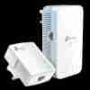 TP-Link TL-WPA7517 KIT front view Powerline adapter plugged into a wall socket TL-WPA7517 Gigabit port close-up TL-WPA7517 kit next to packaging box Wi-Fi clone button being pressed Home with extended Wi-Fi coverage using Powerline