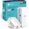 TP-Link TL-WPA7517 KIT front view Powerline adapter plugged into a wall socket TL-WPA7517 Gigabit port close-up TL-WPA7517 kit next to packaging box Wi-Fi clone button being pressed Home with extended Wi-Fi coverage using Powerline