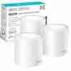 TP-Link Deco X50 AX3000 WiFi Mesh 3-Pack Deco X50 sleek white cylindrical design Mesh Wi-Fi system deployed in home office TP-Link Deco App with device management WiFi 6 speed and range diagram Deco X50 Ethernet ports close-up