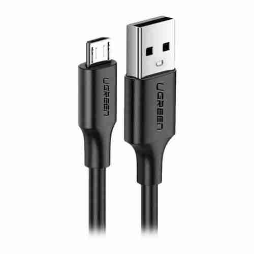 UGREEN USB-A to USB-C Cable 2m full view Close-up of USB-A 3.0 connector Nickel-plated USB-C tip for secure connection UGREEN US287 packaging front Cable plugged into phone for charging Durable black cable coiled neatly