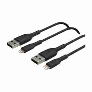 Alternative view of BELKIN BOOST CHARGE LIGHTNING TO USB-A CABLE (3.3', BLACK, 2-PACK) CAA001bt1MBK2PK