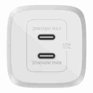 Alternative view of Belkin Boost charge Pro dual USB-C Gan wall charger with PPS 45w WCH011myWH