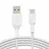 BELKIN CABLE BOOST CHARGE USB-A to USB-C BRAIDED 1m - WHITE CAB002BT1MWH