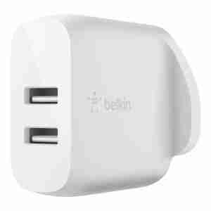 Alternative view of BELKIN BOOST CHARGE™ DUAL USB-A WALL CHARGER 24W, WHITE-WCB002MYWH
