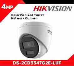 Hikvision DS-2CD3347G2E-LUF Camera 4MP ColorVu Turret Security Camera Outdoor CCTV with Built-in Mic Hikvision Full-Color IP Camera 2.8mm Wide-Angle Surveillance Camera IP67 Hikvision Turret Camera