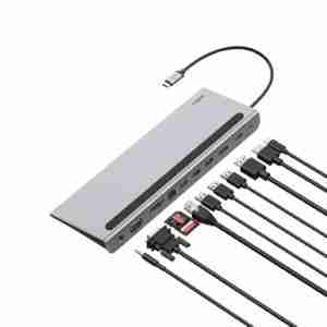 Alternative view of BELKIN CONNECT 11-IN-1 USB-C MULTIPORT DOCK AND STAND, GREY-INC004btSGY