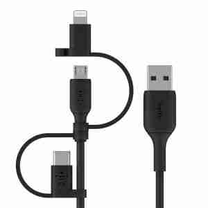 Belkin Universal cable with micro USB ,USB C and lightning connectors  1m-CAC001BT1MBK