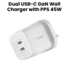 Belkin Boost charge Pro dual USB-C Gan wall charger with PPS 45w WCH011myWH - Image 3