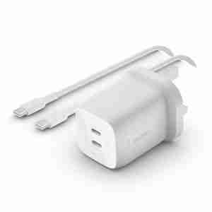 Alternative view of BELKIN DUAL 65W USB-C PD GAN WALL CHARGER WITH PPS, 65W SINGLE PORT USE, PD 45W, PD 20W DUAL PORT USE