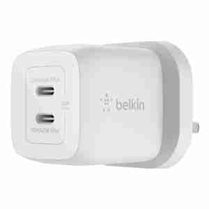 Belkin Boost charge Pro dual USB-C Gan wall charger with PPS 45w WCH011myWH