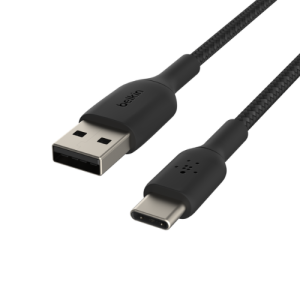 Alternative view of BELKIN CABLE BOOST CHARGE USB-A to USB-C BRAIDED 1m - BLACK CAB002BT1MBK