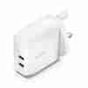 BELKIN BOOSTCHARGE PRO DUAL USB-C 30W WALL CHARGER WCB010myWH