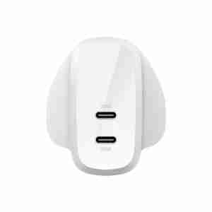 Alternative view of BELKIN BOOSTCHARGE PRO DUAL USB-C 30W WALL CHARGER WCB010myWH