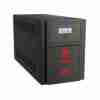 Lightwave LW 1500VA UPS front panel with LED indicators Side view showing vents and compact footprint Rear view with 3‑pin output socket UPS powering office setup during power cut Close‑up of LED lights and operating status UPS displayed with a desktop PC and router