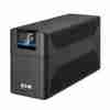 Lightwave LW 1500VA UPS front panel with LED indicators Side view showing vents and compact footprint Rear view with 3‑pin output socket UPS powering office setup during power cut Close‑up of LED lights and operating status UPS displayed with a desktop PC and router