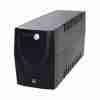 Lightwave LW 1500VA UPS front panel with LED indicators Side view showing vents and compact footprint Rear view with 3‑pin output socket UPS powering office setup during power cut Close‑up of LED lights and operating status UPS displayed with a desktop PC and router