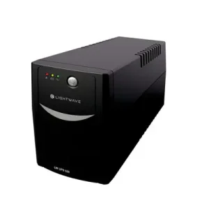 Lightwave LW 650VA UPS front view Lightwave UPS650 rear sockets layout Compact UPS for router backup Kenya AVR power backup Lightwave UPS650 UPS for home use in Kenya – Lightwave 650VA Lightwave 3-pin UPS plug outlet system