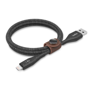 Belkin Cable duratek plus lightning to usb A with strap 1m - Black F8J236BT04