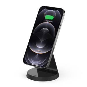 Alternative view of BELKIN WIRELESS CHARGER STAND WITH MAGSAFE & BOOST CHARGE 7.5W - BLACK WIB003BTBK