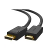 UGREEN DP101 5m DisplayPort to HDMI Cable overview DisplayPort male to HDMI male connector close-up UGREEN 10204 cable plugged into monitor 4K UHD video display using UGREEN DP101 UGREEN DP101 cable in product packaging 5-meter DisplayPort to HDMI cable setup in meeting room