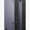 UGREEN U709 Revodok Max 313 docking station on desk setup with dual displays Rear view showing Thunderbolt 4 and HDMI 2.1 ports on UGREEN 25085 Side profile of UGREEN U709 connected to MacBook with multiple devices Top view highlighting all 13 ports of the UGREEN Thunderbolt dock Aluminum design of UGREEN U709 Revodok dock with active cables Product packaging for UGREEN U709 docking station on white background