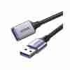 UGREEN US115 5M USB 3.0 extension cable rolled up Close-up of USB-A male and female ends of UGREEN cable UGREEN 5M USB extension cable connected to external hard drive USB 3.0 extender cable for webcam setup Gold-plated connectors of UGREEN US115 extension cable Retail packaging for UGREEN USB 3.0 extension cable model 25285