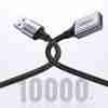 UGREEN US115 5M USB 3.0 extension cable rolled up Close-up of USB-A male and female ends of UGREEN cable UGREEN 5M USB extension cable connected to external hard drive USB 3.0 extender cable for webcam setup Gold-plated connectors of UGREEN US115 extension cable Retail packaging for UGREEN USB 3.0 extension cable model 25285