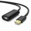 "UGREEN US121 30 m USB extension cable with chipset" "USB 2.0 male to female active cable 30 m length" "Long‑distance USB extender plug and play 30 m" "UGREEN black USB cable chipset amplifier 30 m view" "USB cable extended connection for gaming consoles 30 m" "Active USB 2.0 extension cable for office setup 30 m"