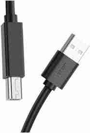 "UGREEN US122 10 m active USB A to B printer cable" "USB 2.0 printer extension cable with chipset 10 m" "Long‑distance active printer cable plug and play" "Black USB A to B cable with amplifier chipset" "Extended connection to printer via USB cable" "Active USB 2.0 cable for scanner or printer"