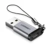 UGREEN US276 USB-A to USB-C adapter angled view Close-up of UGREEN 10Gbps USB-A male connector UGREEN 50533 adapter with Type-C device connected UGREEN adapter plugged into a laptop’s USB-A port Aluminum shell of the UGREEN USB 3.0 to USB-C adapter Retail packaging of UGREEN US276 10Gbps adapter