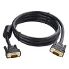 UGREEN VG101 VGA 1.5m cable front view VGA male connectors with gold plating Ferrite core shielding on UGREEN VGA cable VG101 connected to monitor and laptop UGREEN VGA cable in retail packaging 1.5-meter VGA cable used in conference setup