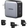 UGREEN 65W 3-Port GaN Fast Charger with Interchangeable UK/US/EU Plugs - CD296
