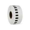 Brother DK-22210 continuous paper label roll front view Brother DK-22210 label roll 29mm width black on white Brother DK-22210 installed in Brother QL label printer Continuous label roll DK-22210 being cut to custom length Brother DK-22210 label roll packaging view Printed address label using Brother DK-22210 continuous roll
