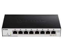 “D-Link DGS-1100-08PV2 8-port Gigabit PoE smart switch front view” “Back view of D-Link DGS-1100-08PV2 showing 8 PoE+ ports” “Compact fanless D-Link DGS-1100-08PV2 desktop switch” “D-Link DGS-1100-08PV2 powering IP cameras via PoE+” “Web UI VLAN configuration on D-Link DGS-1100-08PV2” “D-Link DGS-1100-08PV2 PoE+ switch in small office setup”